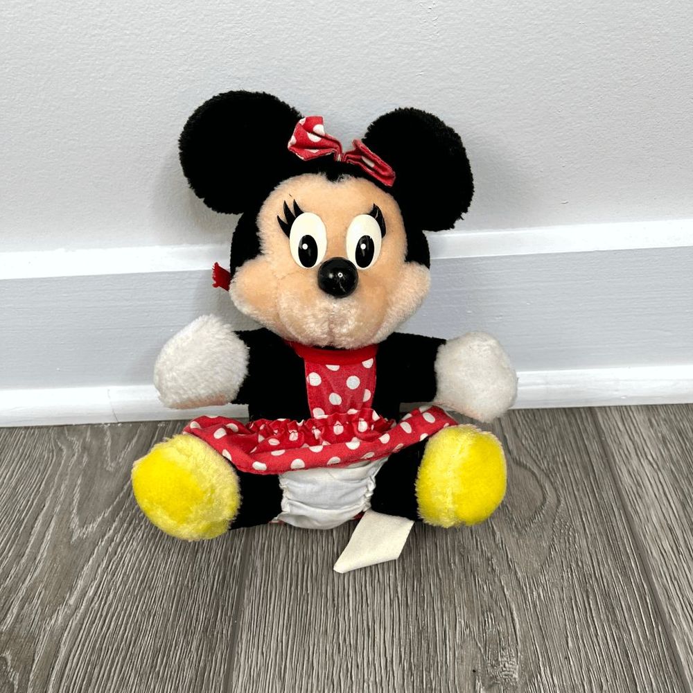 7" Disneyland Walt Disney World Vintage Plush Stuffed Minnie Mouse Toy Animal